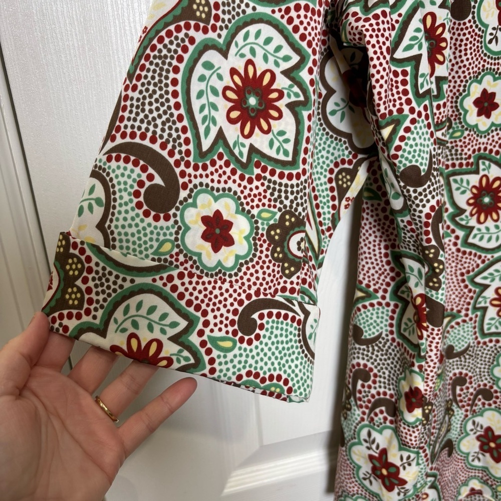 Only Necessities Blouse Top Button Up Womens 1X Paisley Boho 3/4 Sleeve Western - Picture 5 of 7